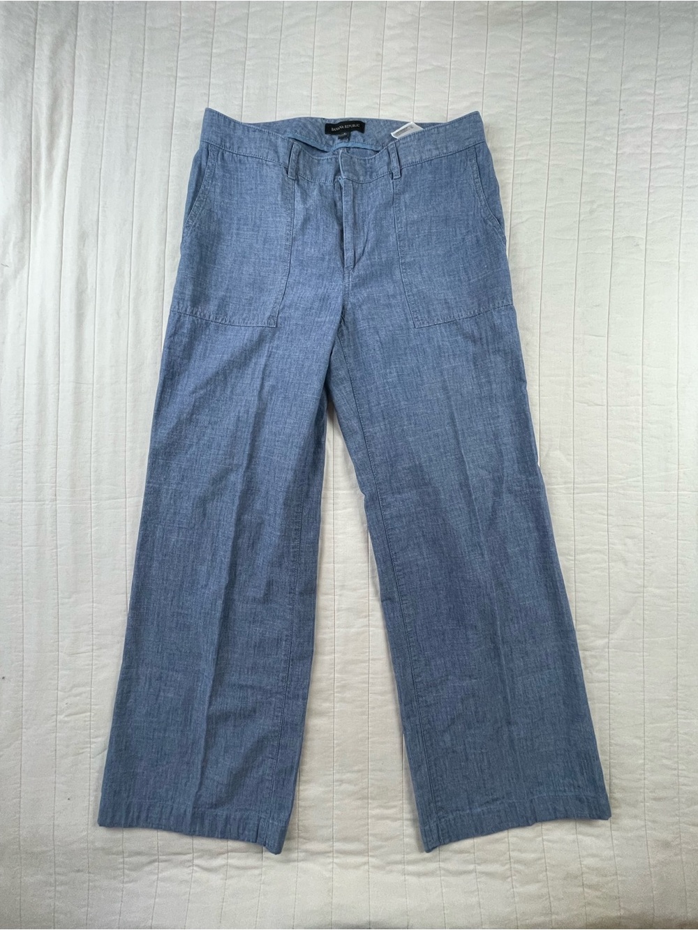 Banana Republic Wide Leg Linen Blend Pants in Light Blue